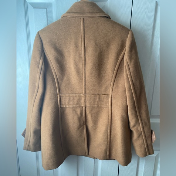 LANDS’ END Camel Wool Blend Classy Preppy Short Peacoat SZ 10P - Picture 2 of 8